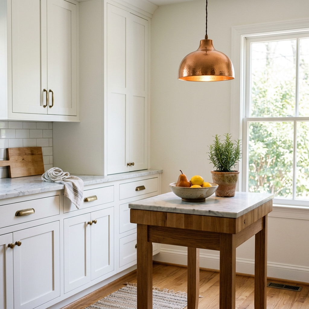 Spotless white kitchen with polished countertops in Dilworth, Charlotte