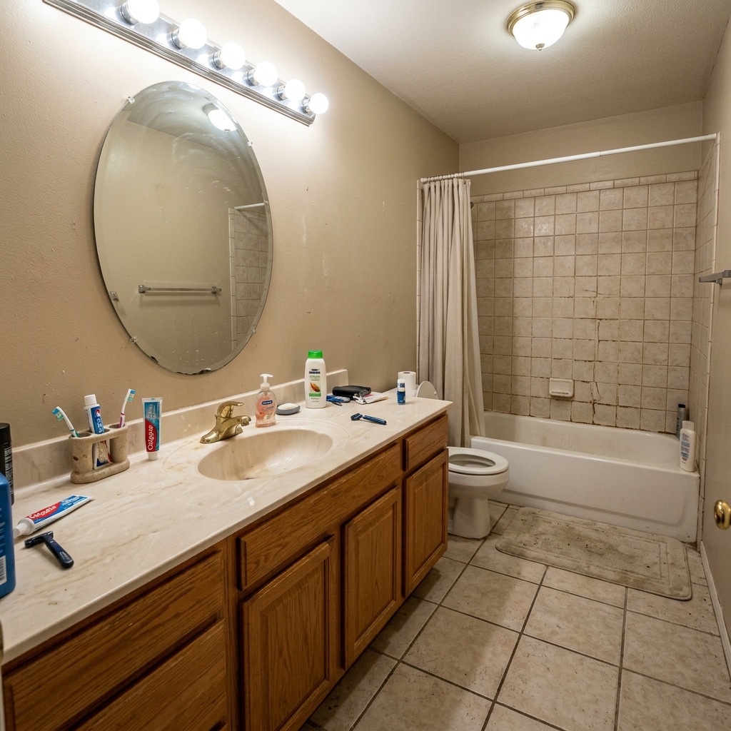 Before: outdated master bathroom in Somersett Reno