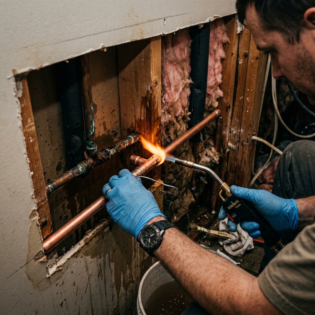 Emergency pipe repair completed at a Denver home